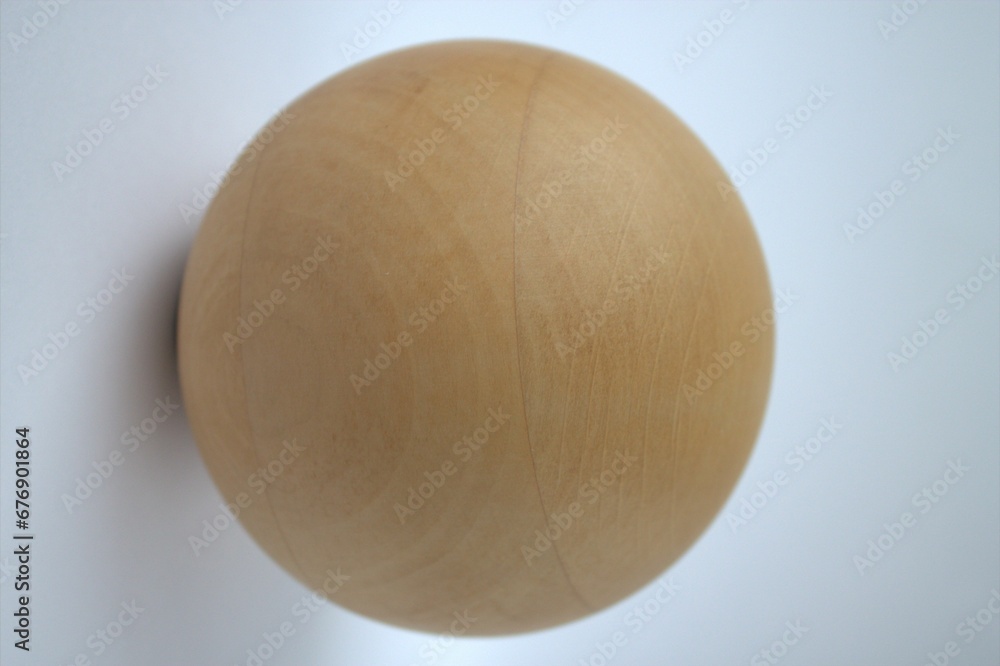 wooden sphere white background