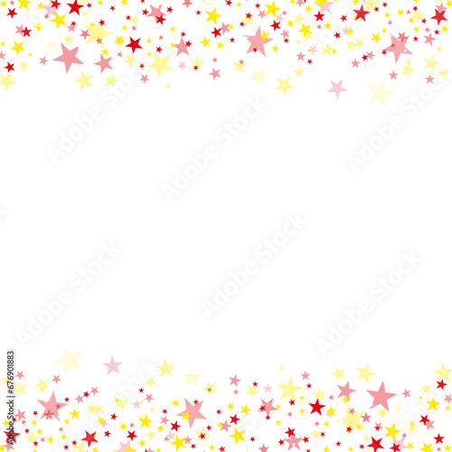 falling stars christmas border background red white yellow xmas square frame © riblesgraphics