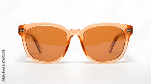 Elegant Tinted Sunglasses on White Background