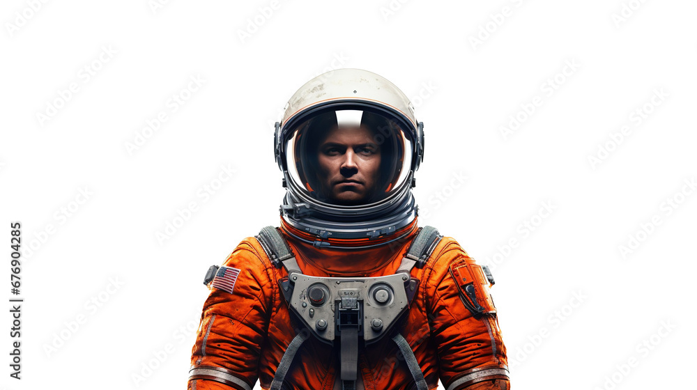 Astronaut in a spacesuit isolated on transparent background, image with background removed, created with Generative Ai technology.