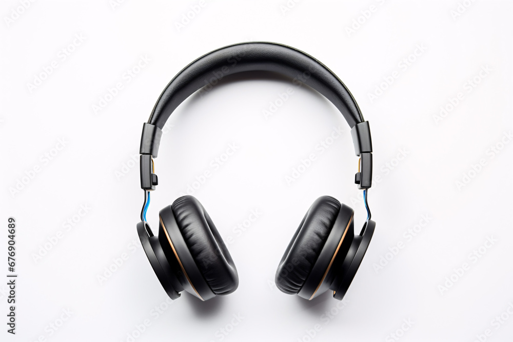 Headphones set apart on bright background, ideal for audiophiles. Headphones set apart on bright background, ideal for audiophiles.