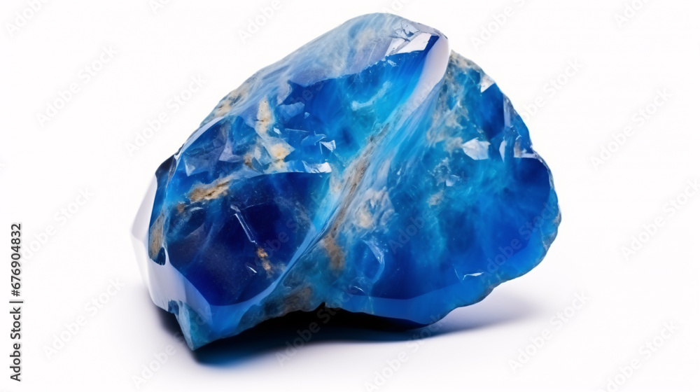 A turquoise blue semiprecious gemstone, isolated on a white surface, is the endpoint of geological processes. A turquoise blue semiprecious gemstone, isolated on a white surface, is the endpoint of geological processes.