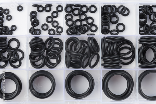 Set of rubber rings for plumbing. photo