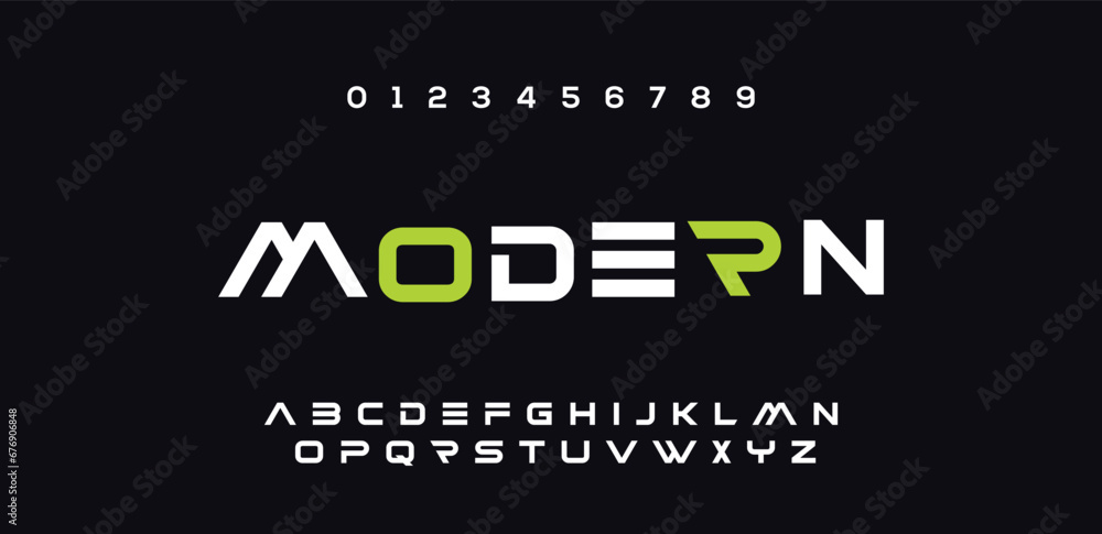 Modern urban alphabet fonts. Typography sport, technology, fashion, digital, future creative logo font. vector illustration - obrazy, fototapety, plakaty 