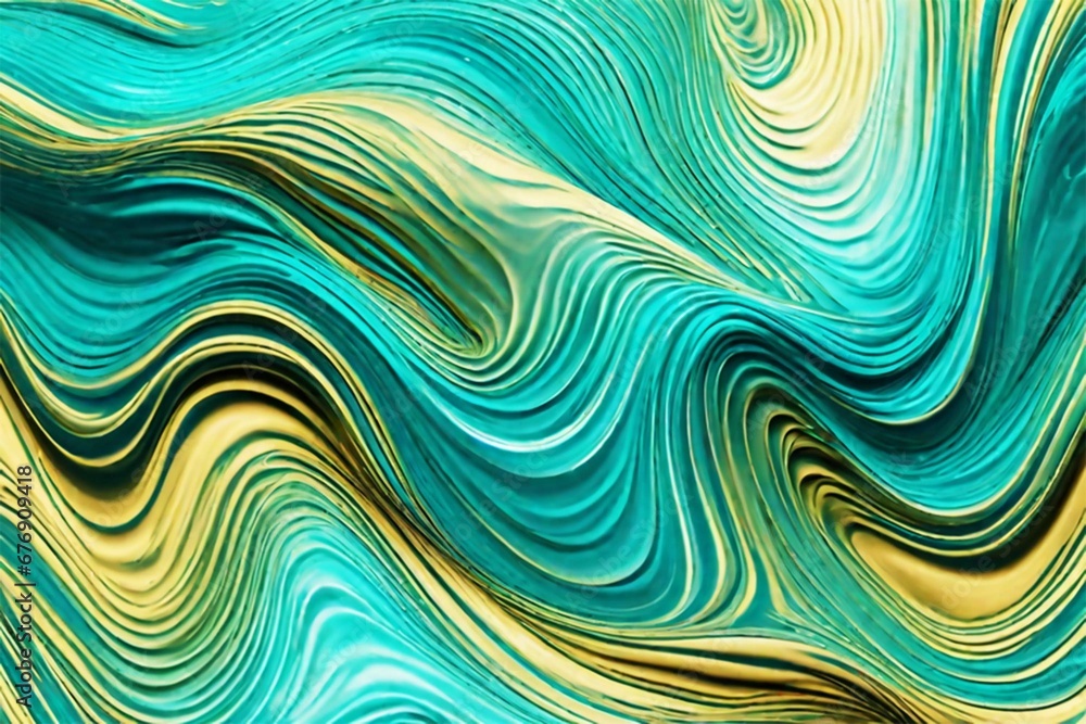 Curved soft smooth turquoise and white, yellow lines, waves. Turquoise. Beautiful color transition. Abstract background. Curved soft smooth turquoise and white, yellow lines, waves. Turquoise. Beautiful color transition. Abstract background.