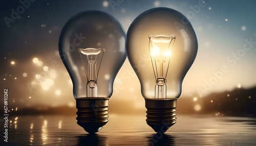 light bulb on dark background