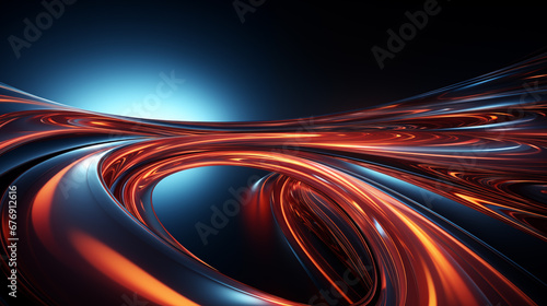 Fototapeta Naklejka Na Ścianę i Meble -  Neon lines abstract background 3d render Generative AI 