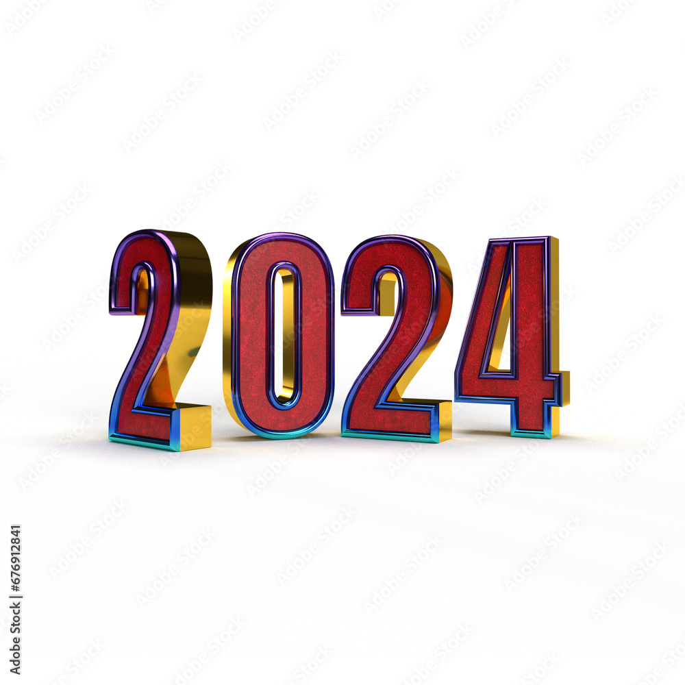 Happy new year 2024 golden 3d numbers with Happy New Year 2024 Golden ...