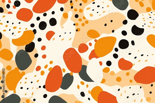 Terrazzo doodle scribble backdrop drawing pattern. Great as a simple background. Fun wallpaper for children. Geometrical shapes and lines, dots. Generative AI, AI