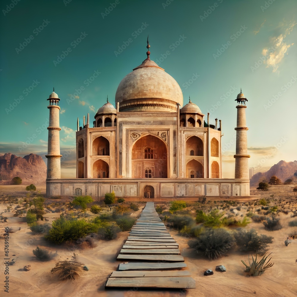Obraz premium taj mahal in agra country