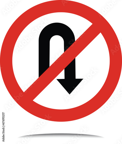 Free Download No U tern vector sign  - GFXLoad