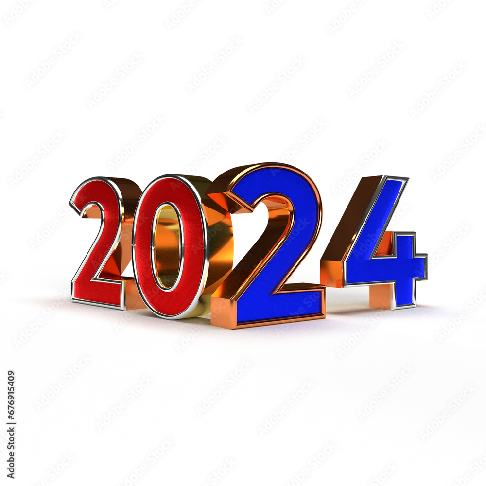 Happy new year 2024 golden 3d numbers with Happy New Year 2024 Golden ...