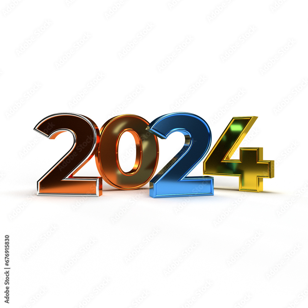 ภาพประกอบสต็อก Happy new year 2024 golden 3d numbers with Happy New ...