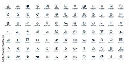 Set of mega bundle company logo design element icon idea