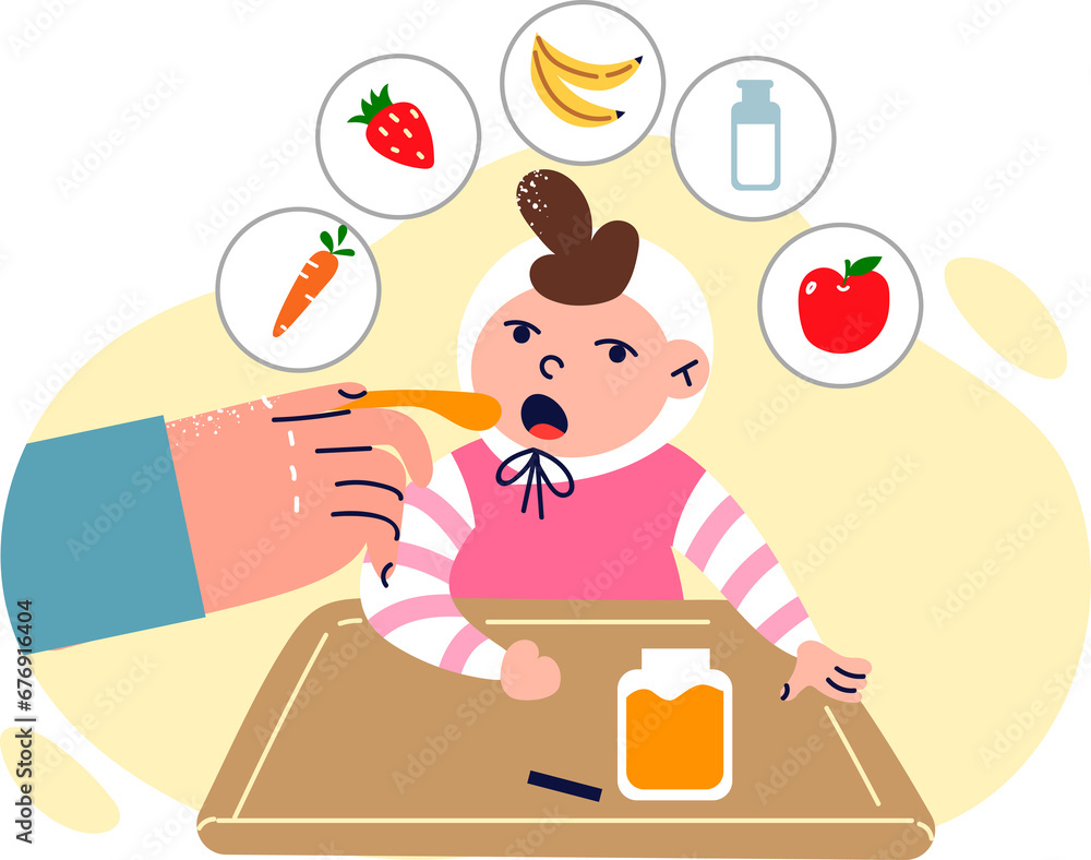 Process feeding baby fruit puree enriched with beneficial vitamins for development of immunity Process feeding baby fruit puree enriched with beneficial vitamins for development of immunity