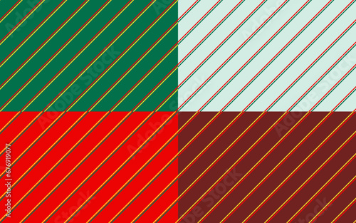 Set of striped seamless textures Christmas present wrapping patterns