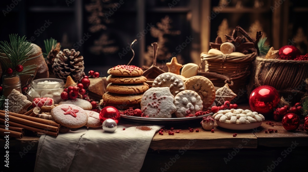 Christmas gingerbread cookies. Generation AI Christmas gingerbread cookies. Generation AI