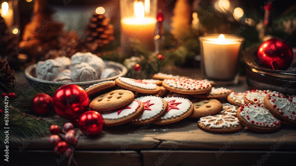 Christmas gingerbread cookies. Generation AI Christmas gingerbread cookies. Generation AI