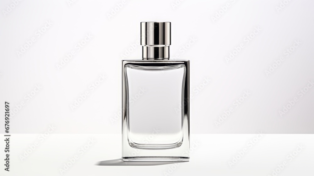 Transparent glass bottle with perfume. Transparent glass bottle with perfume.