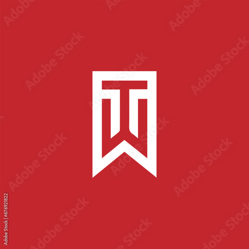 letters tw text logo design vector