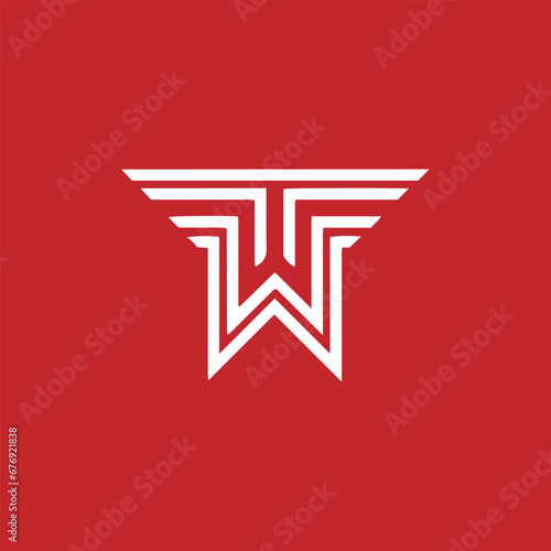 letters tw text logo design vector