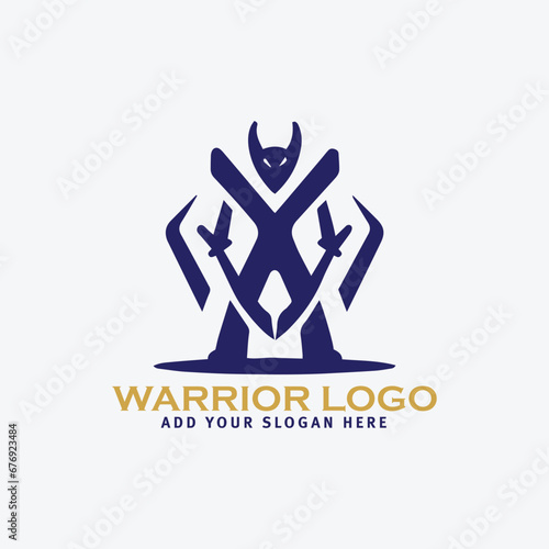 warrior logo design vector format