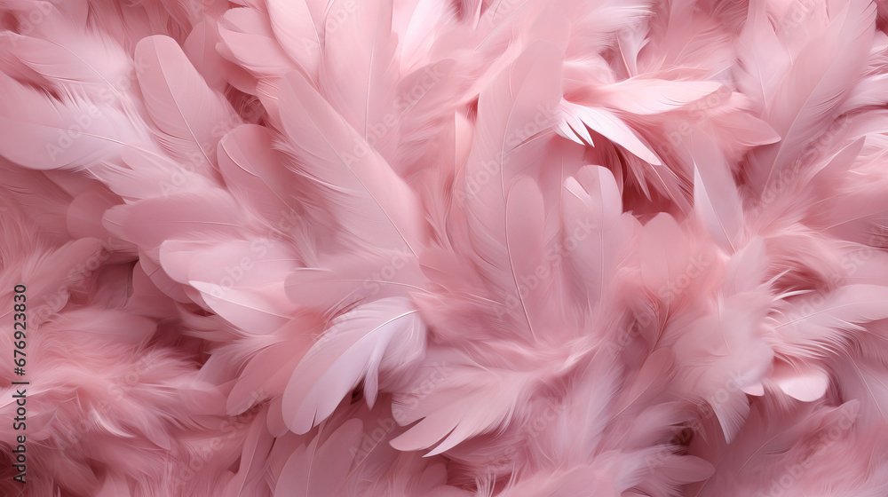 Closeup of a pink feathers background

