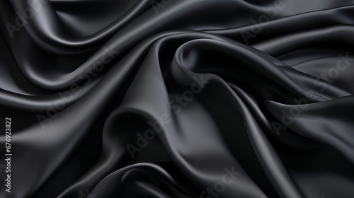 Abstract Black and White Rippled Fabric Background 