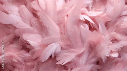 Closeup of a pink feathers background 