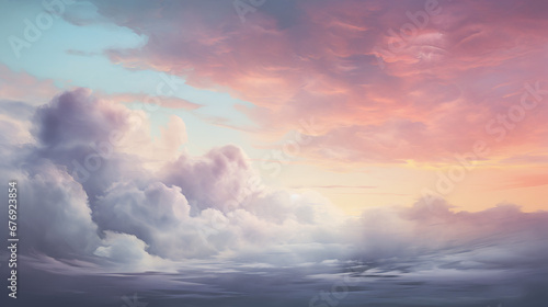 Tranquility at Dusk Dramatic Afterglow in Clouds
