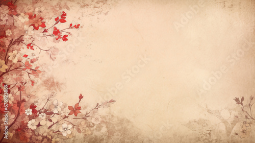 Grunge Retro Styled Paper with Elderly Senior Red Stained Textured Background
