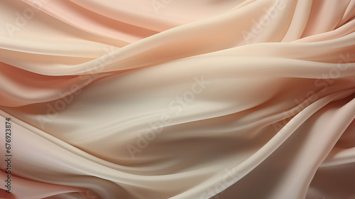 Abstract White Silk Textured Background with Smooth Rippled Pattern 
