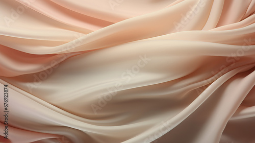 Abstract White Silk Textured Background with Smooth Rippled Pattern

