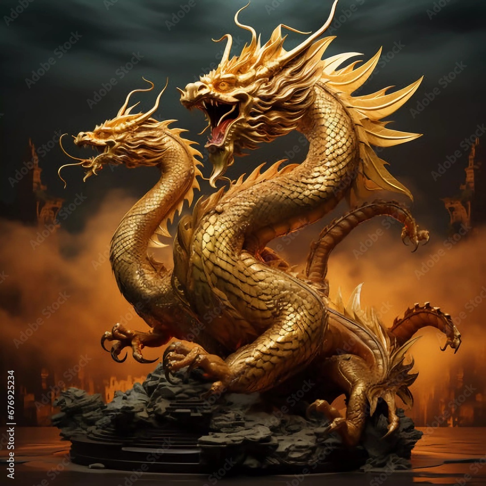 Golden dragon collection, AI generator Golden dragon collection, AI generator