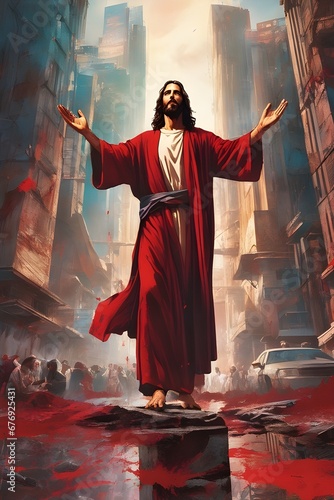 jesus with world