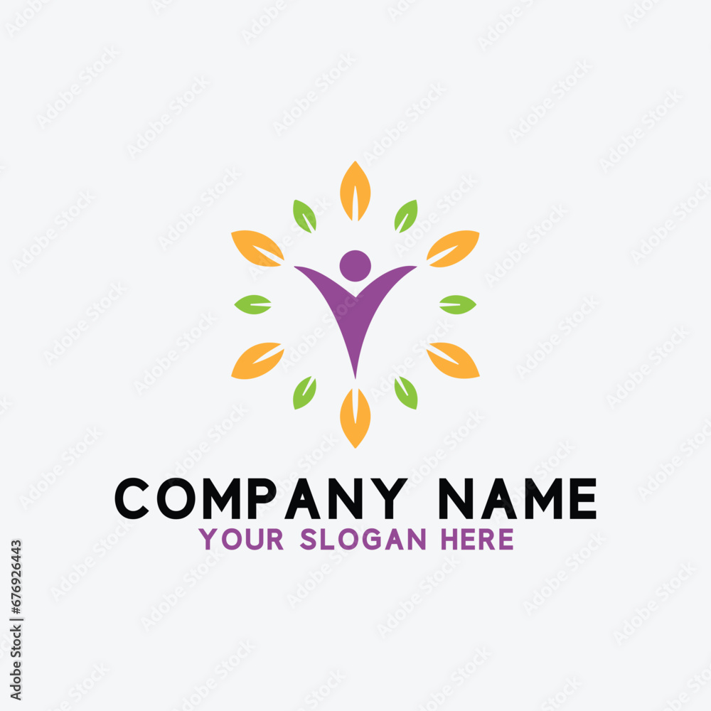 healthy life wellness tree logo design vector healthy life wellness tree logo design vector