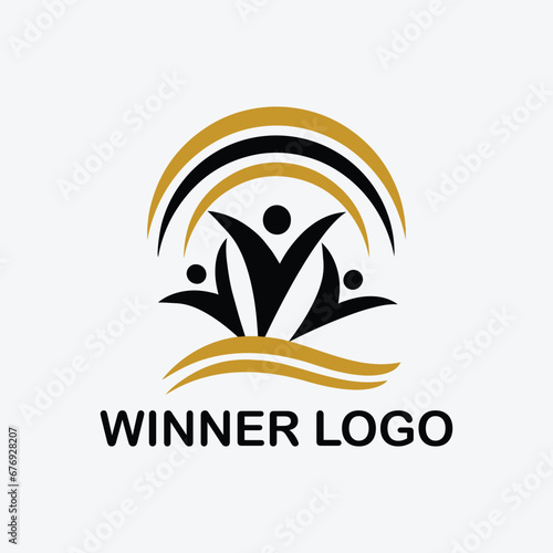 success winner logo design vector format