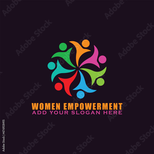 women empowerment logo design vector format