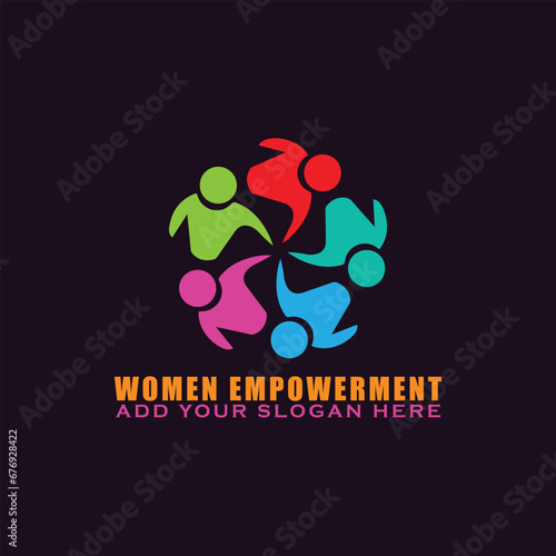 women empowerment logo design vector format