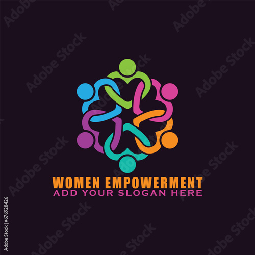 women empowerment logo design vector format