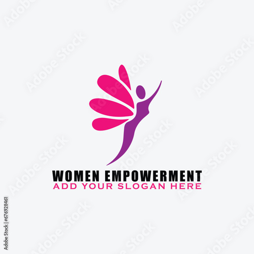 women empowerment logo design vector format