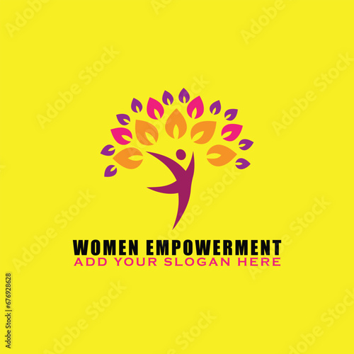 women empowerment logo design vector format