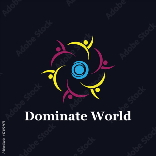 world global dominate logo design vector format