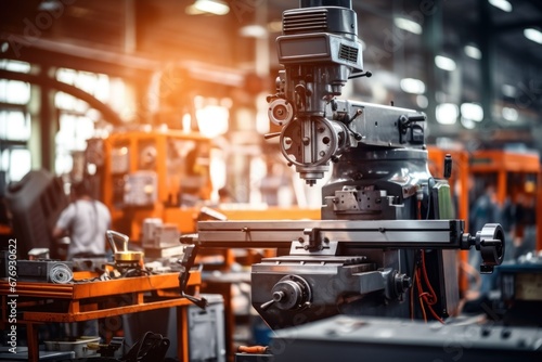 A close-up of industrial machinery in a manufacturing plant photo