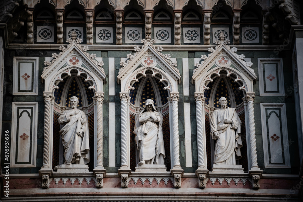 Details of the statues of Florence, Italy