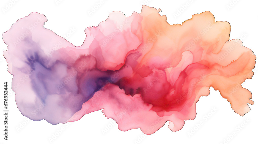 Piece of watercolor sample isolated on white created with Generative AI