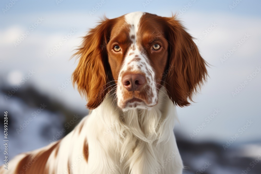 Irish Red and White Setter Dog - Portraits of AKC Approved Canine Breeds