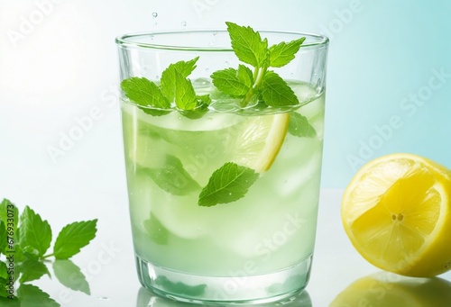 mojito cocktail isolated on white