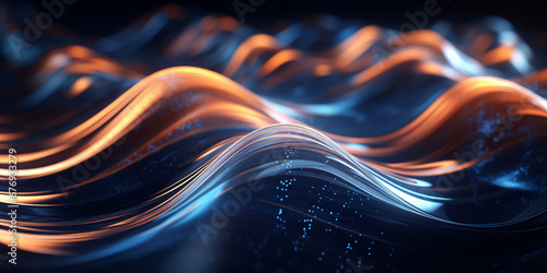 abstract wave digital technology background, sound and graphic shapes, network, graph, fluctuations. ai generative