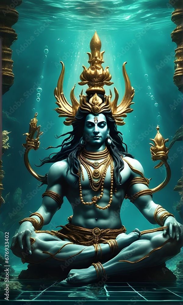 Fototapeta premium Lord shiva water